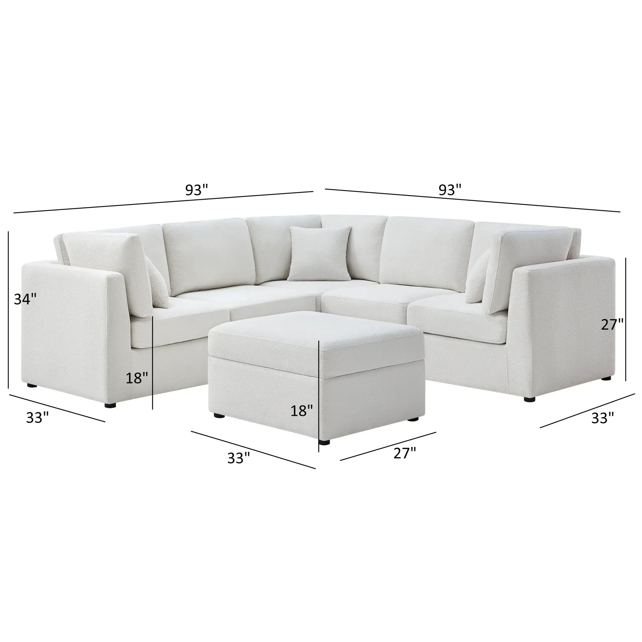 Chauncy - Sectional With Storage Ottoman by HouseOfZazla