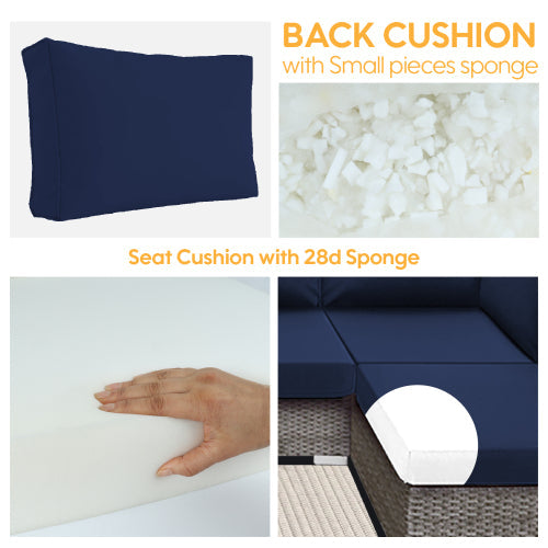 Outdoor Cushions for Patio Furniture Replacement - Navy Blue, photo 7 of 10