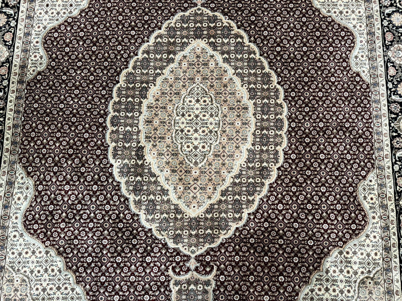 Sino Persian Rug 8x10, Herati, Elegant Oriental Carpet, Dark Maroon by Jewel Rugs