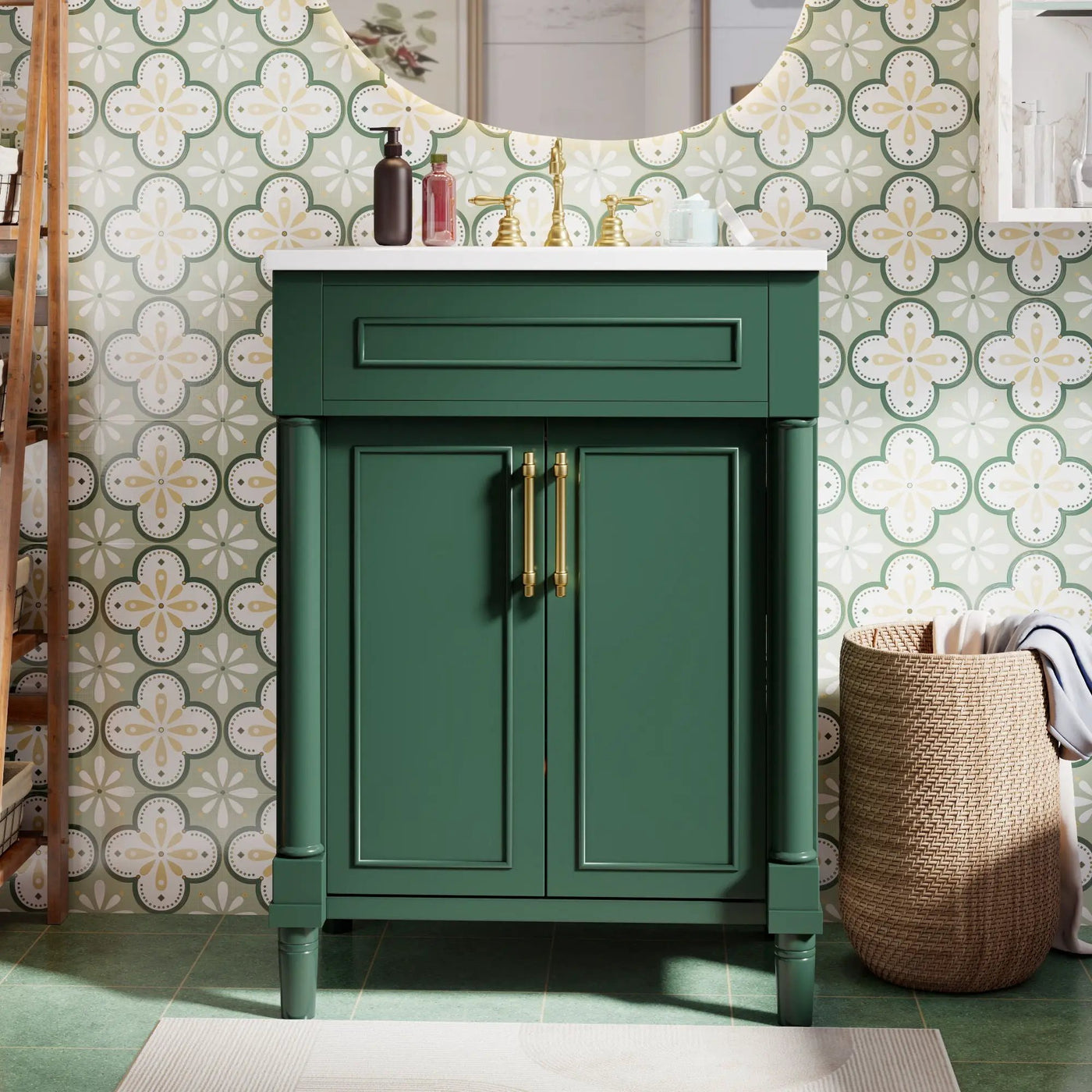 Bathroom Vanity With Integrated Sink, 2 Door Cabinet, Single Sink For Small To Medium Bathrooms by Unique Piece Furniture