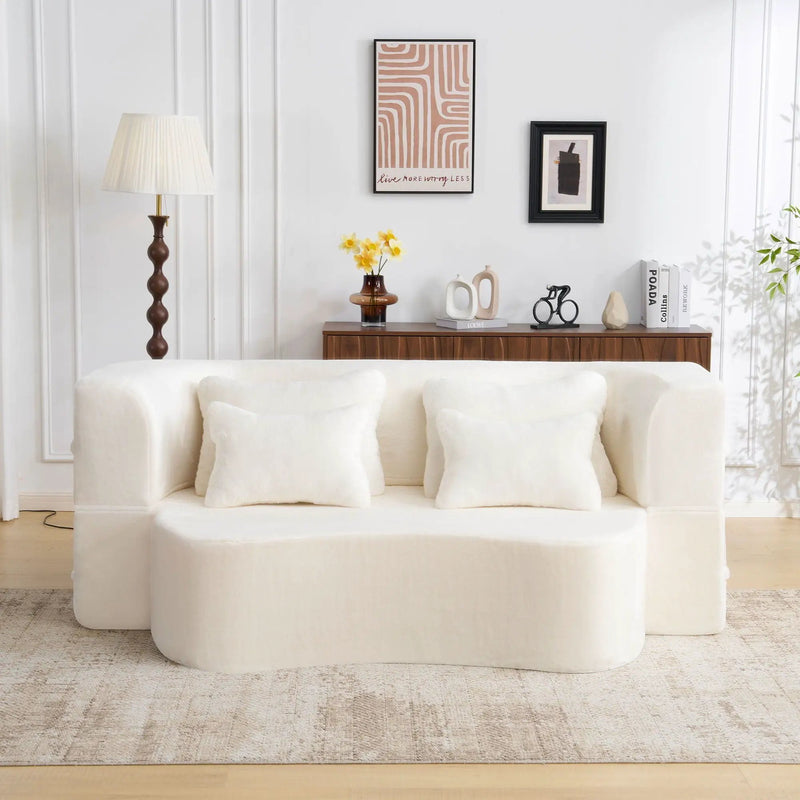 Modern Floor Sofa With 4 Pillows by HouseOfZazla