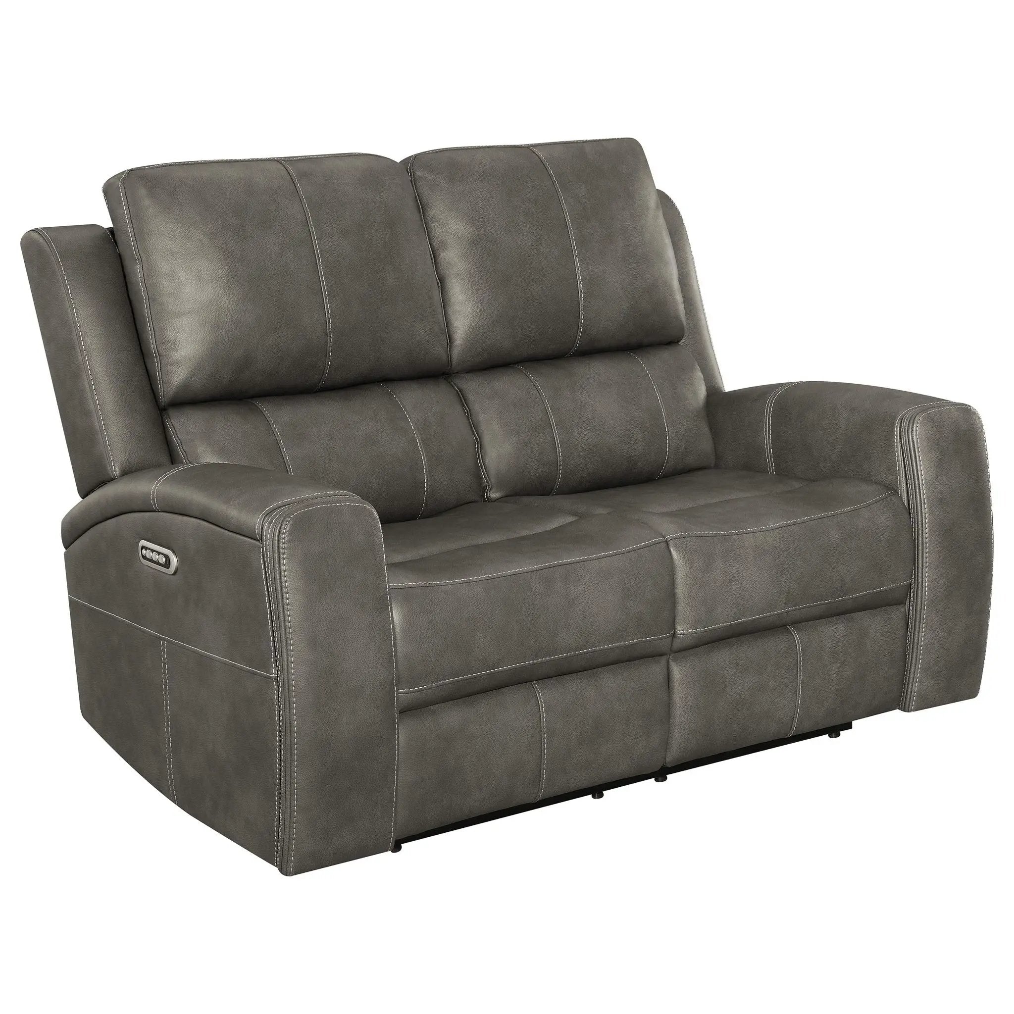 Brickston 2-piece Triple Power Reclining Sofa Set Charcoal by Unique Piece Furniture