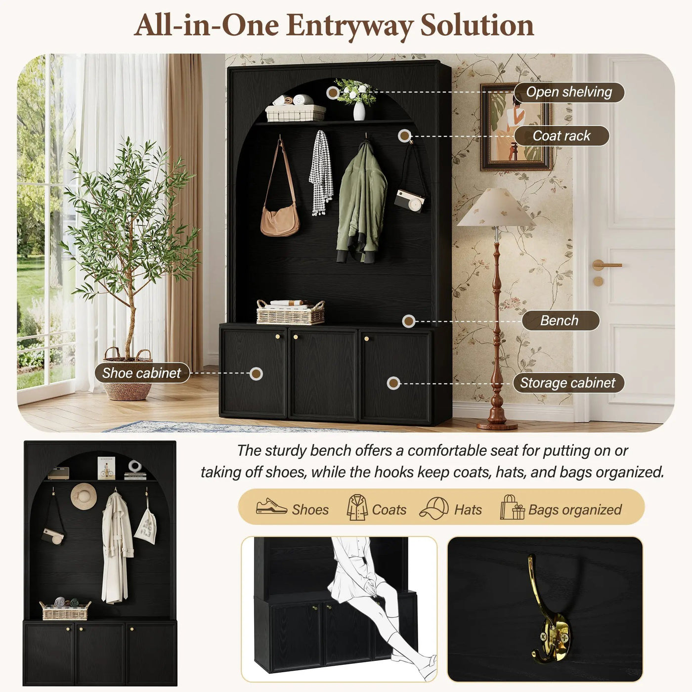 ON-TREND Farmhouse All-in-One Hall Tree by HouseOfZazla