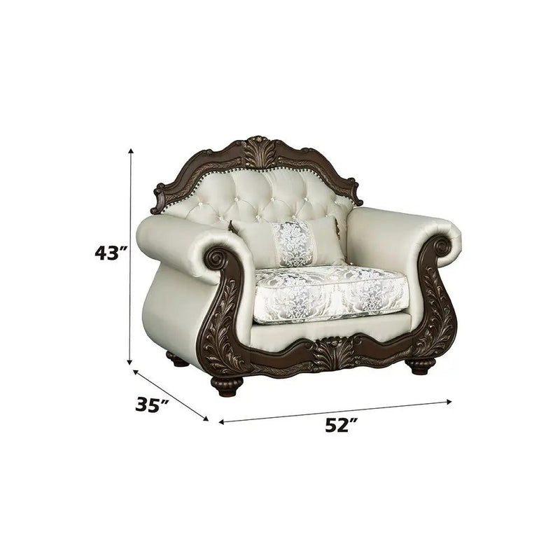 Pierce - Chair With Pillow - Beige Fabric & Cherry by Unique Piece Furniture