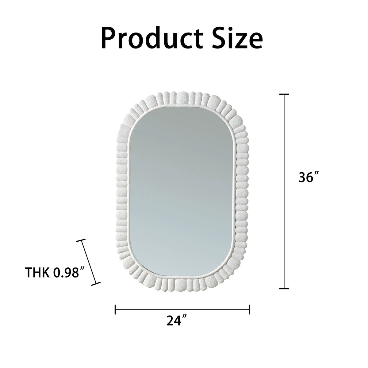 24"x36" Oval Scalloped Wall Mirror by HouseOfZazla