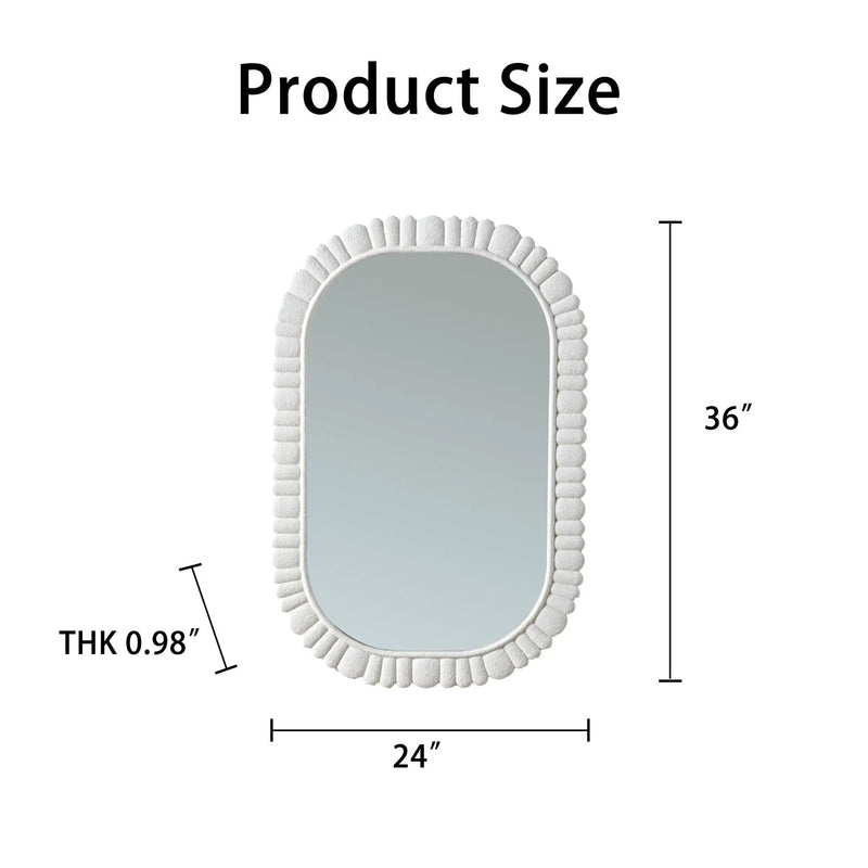 24"x36" Oval Scalloped Wall Mirror by HouseOfZazla