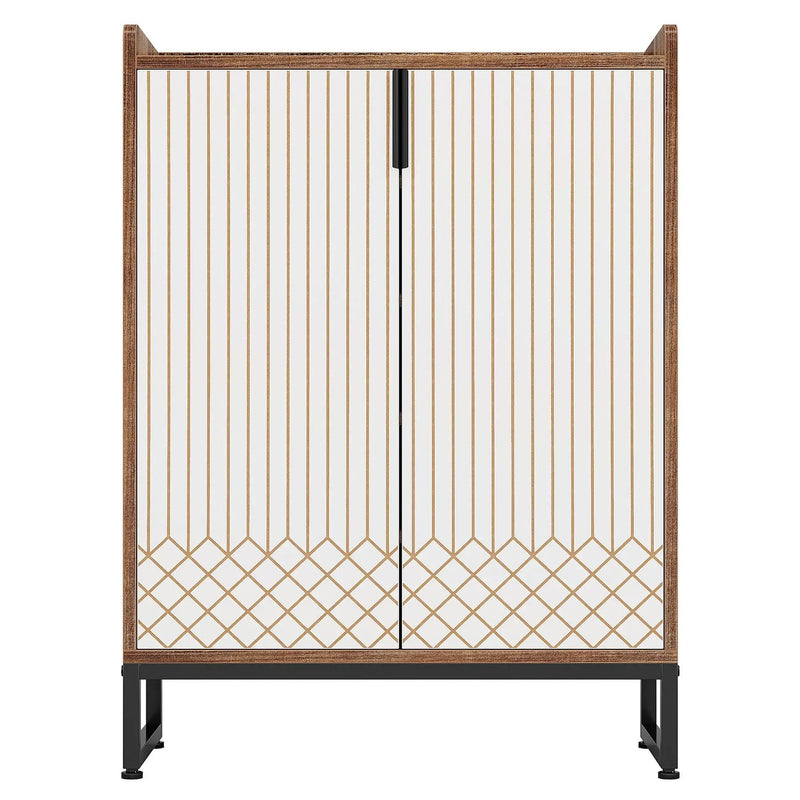 5 Tier Shoe Cabinet With Doors, Compact Entryway Storage Organizer