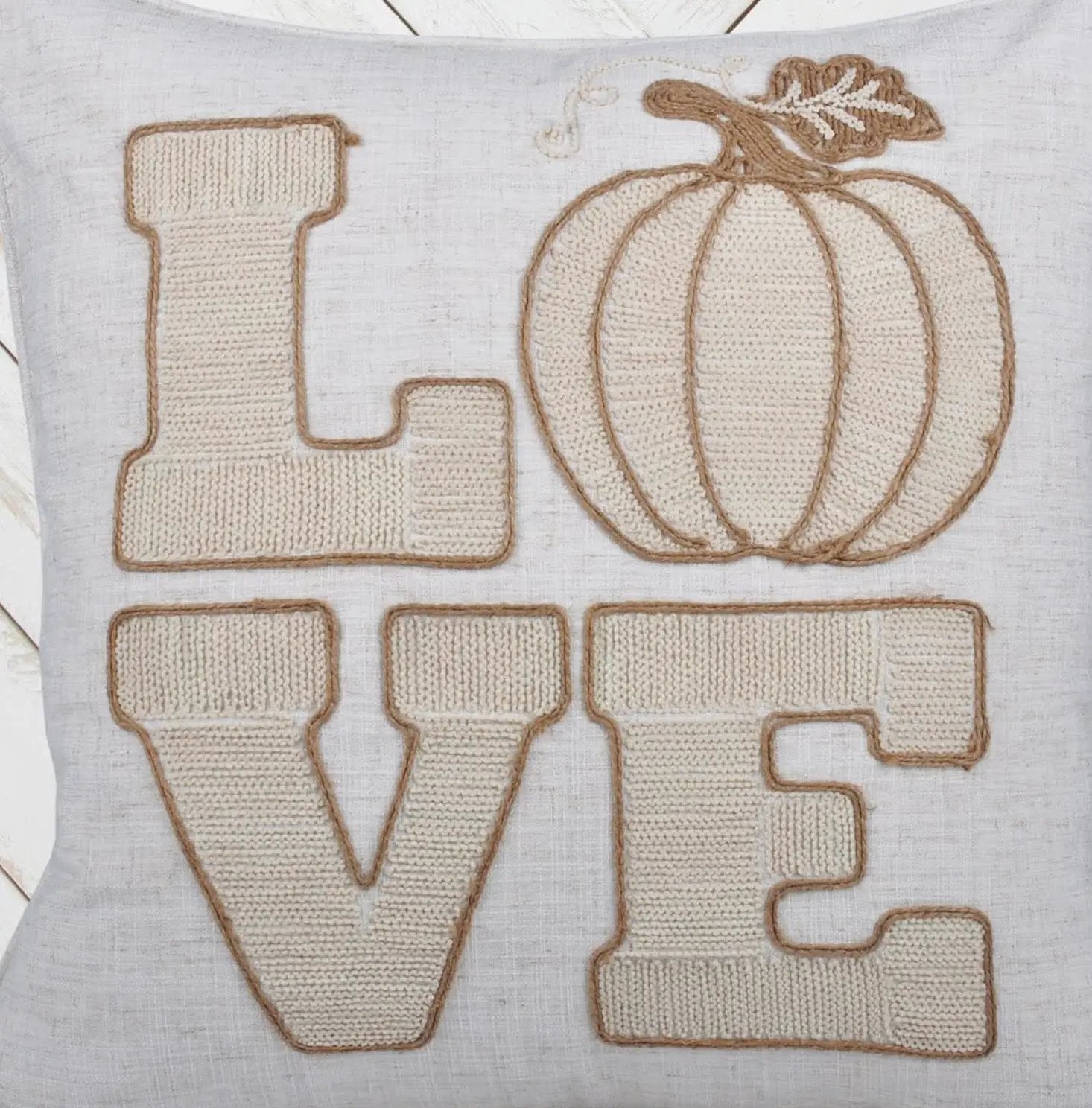 Love Pumpkin Embroidered Throw Pillow – Rustic by HouseOfZazla