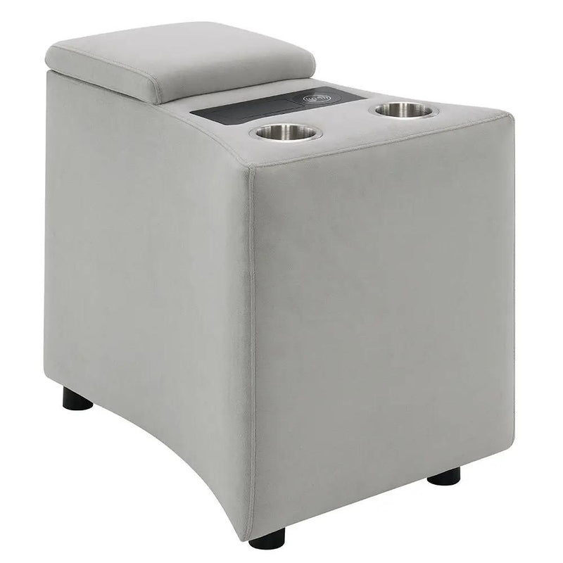 Emee - Console With USB - Gray Corduroy by Unique Piece Furniture