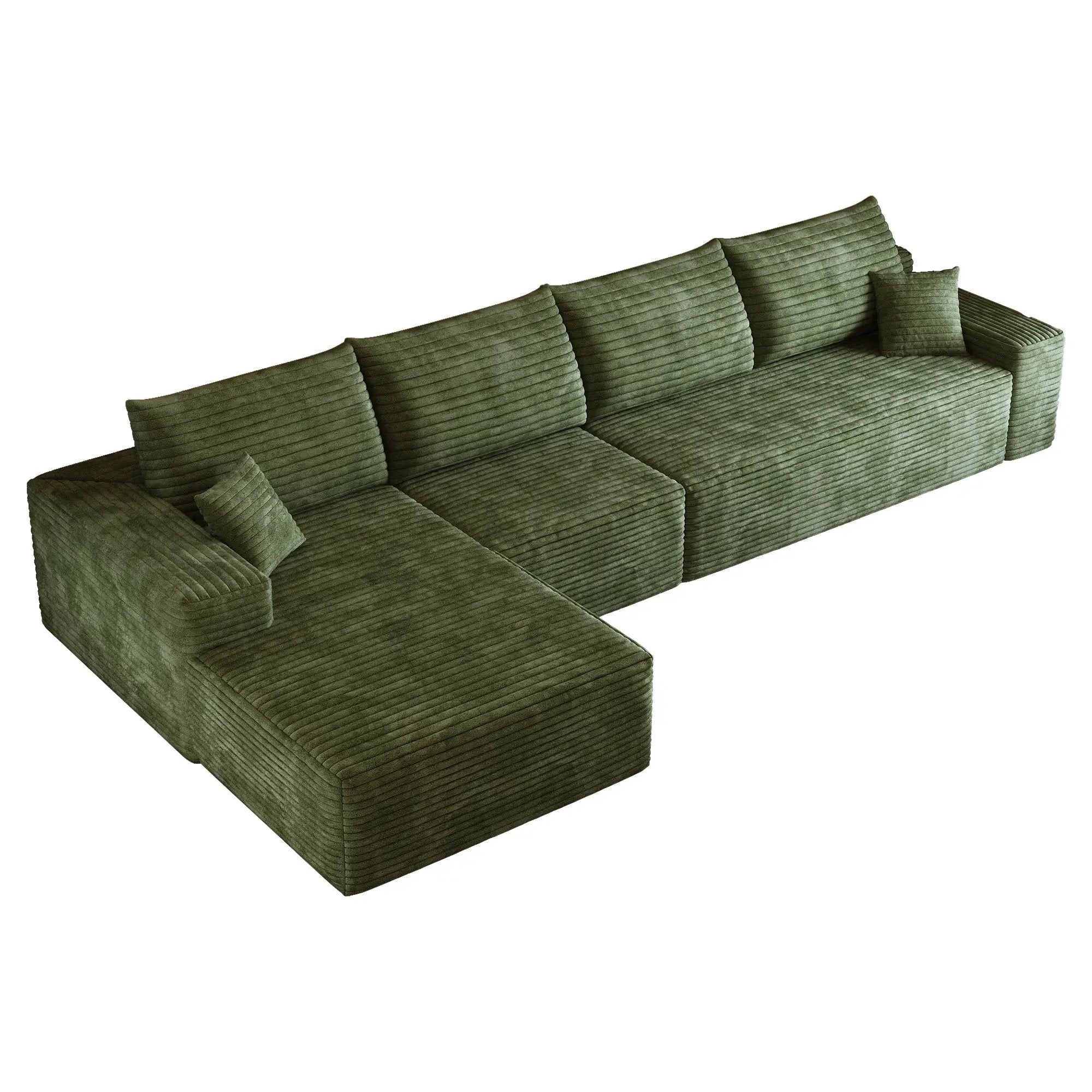 135" Cloud Sectional Couch with L-Shape Chaise by HouseOfZazla