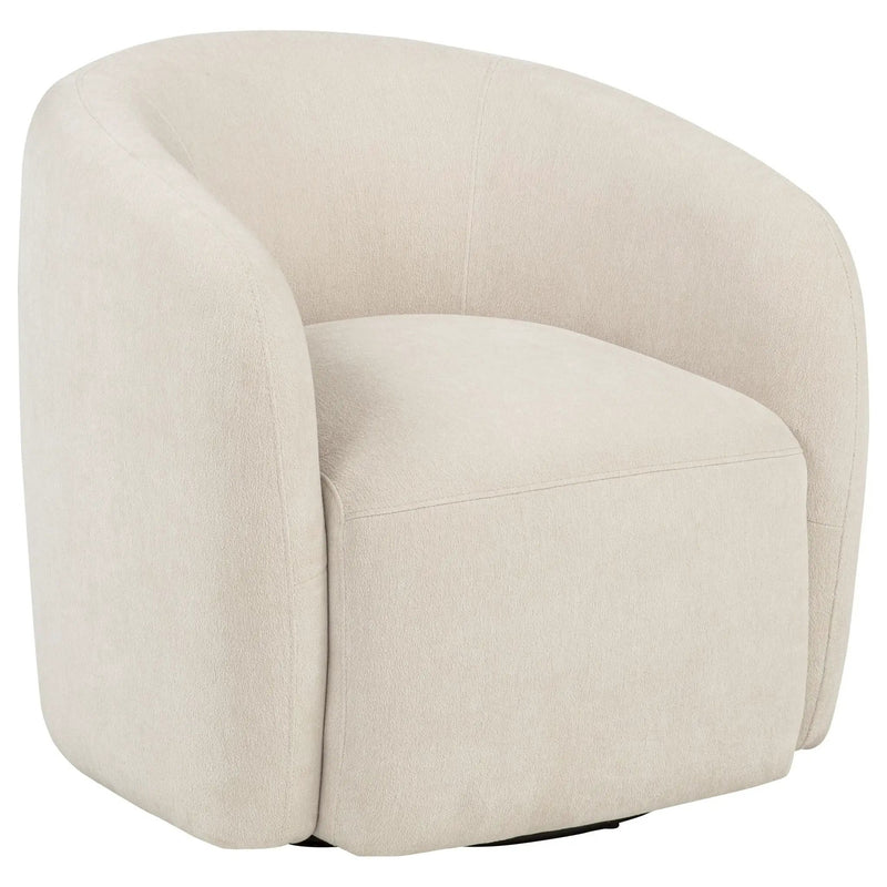 Gerley Faux Sherpa Chenille Upholstered Swivel Accent Chair Beige by Unique Piece Furniture