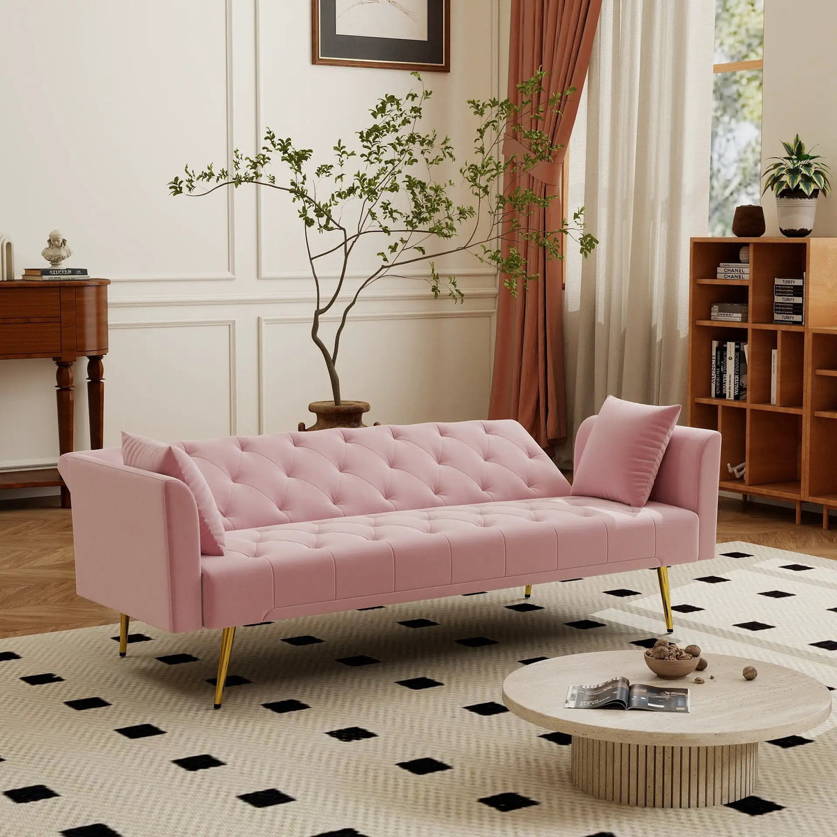 Modern Convertible 72 Inch Foldable Sleeper Sofa by HouseOfZazla