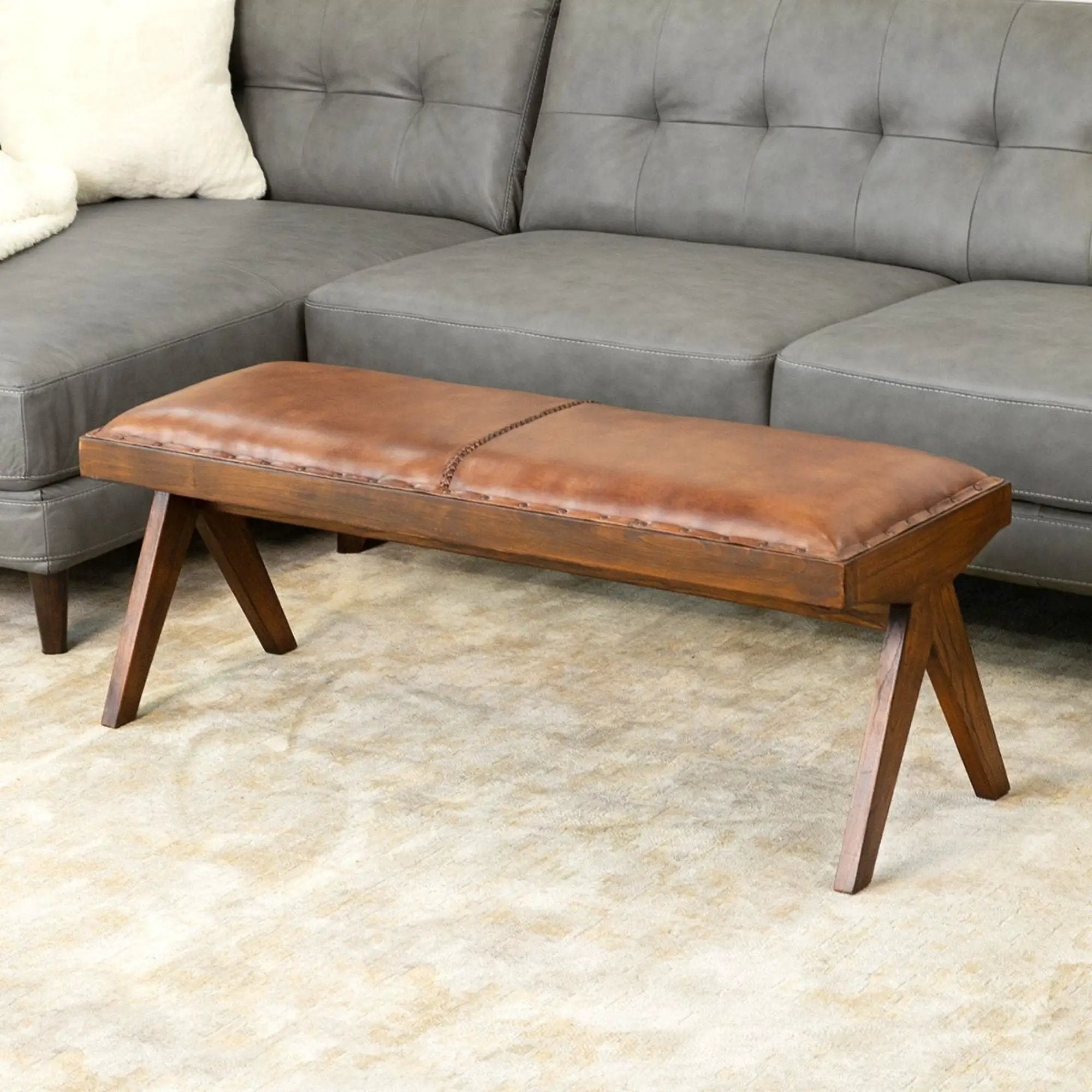 Chad - Bench - Brown / Tan by HouseOfZazla