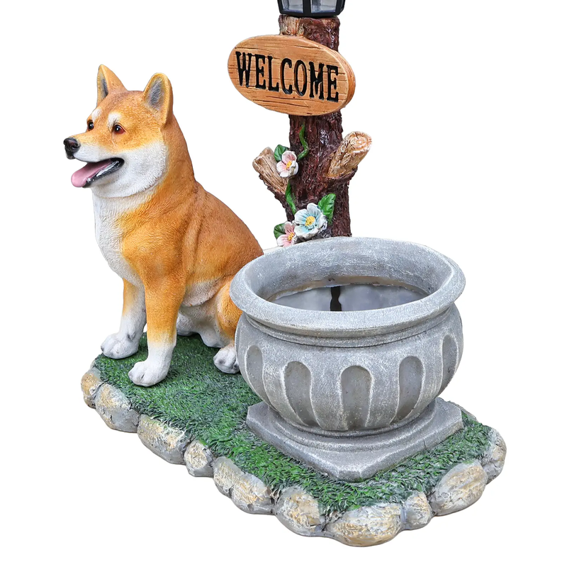Sitting Akita Dog Planter Garden Decor by HouseOfZazla