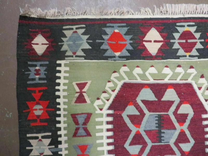 3' 8" X 5' Vintage Turkish Kilim Handmade Flat Weave Wool Rug Veg Dyes by Jewel Rugs