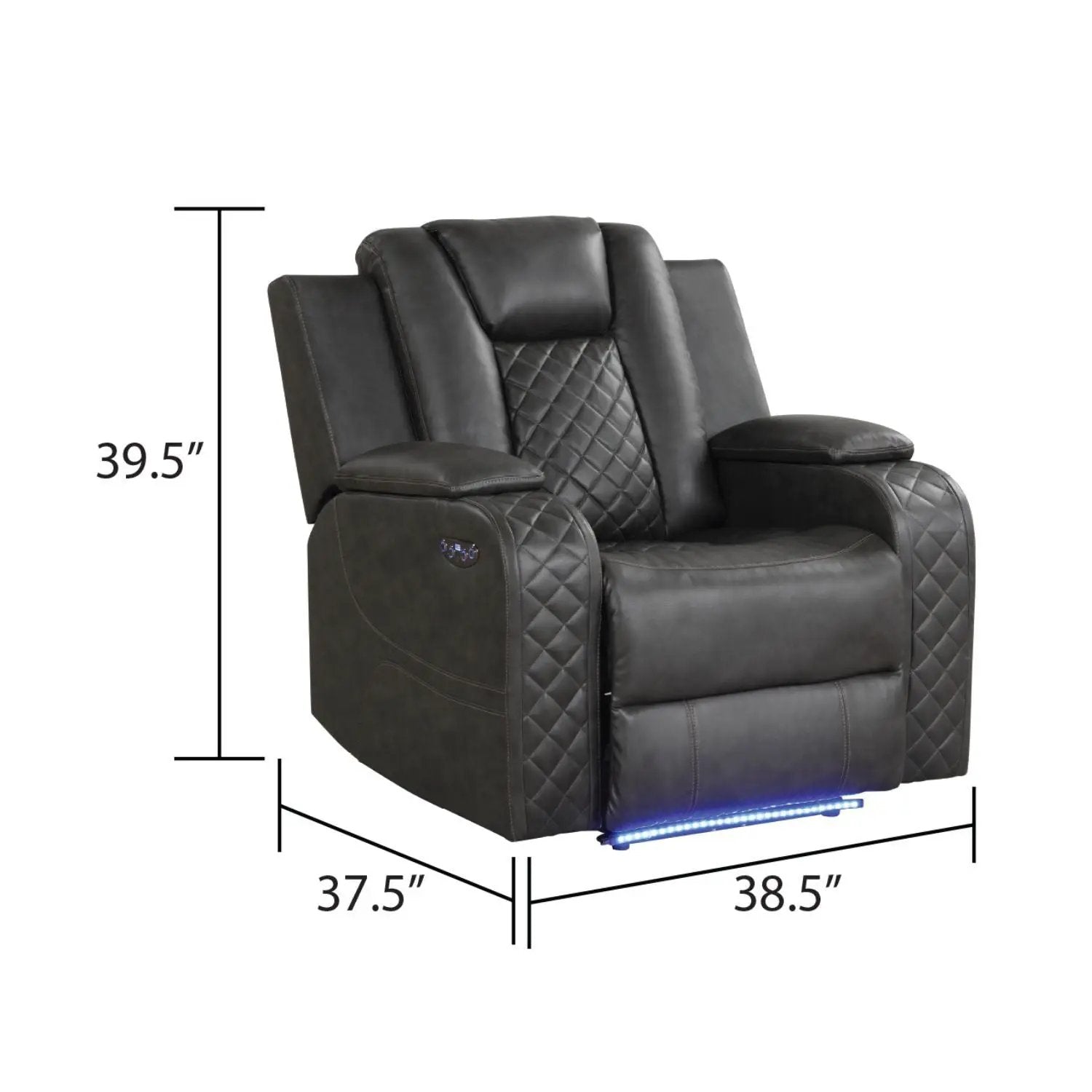 Benz - Power Recliner Set With LED Lighting And USB Charging by HouseOfZazla