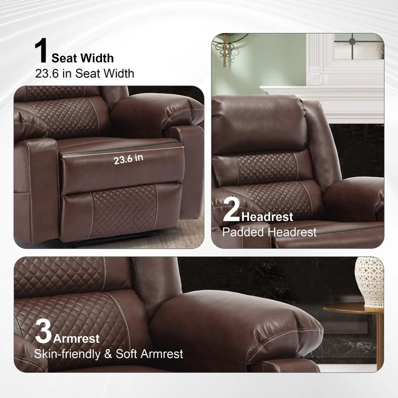 Breathable Massage Recliner Manual Chair by Unique Piece Furniture