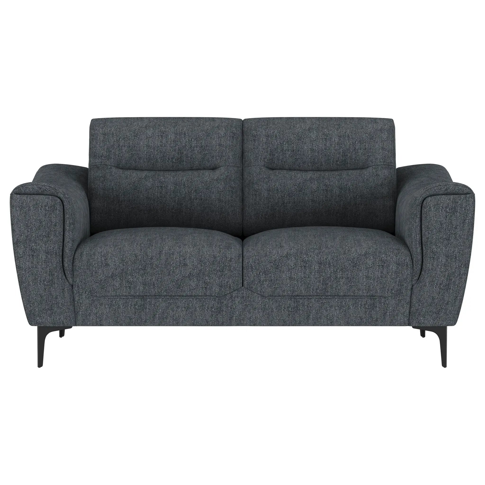 Oberle - 2 Piece Upholstered Sofa Set With Pocket Coil Seating - Charcoal
