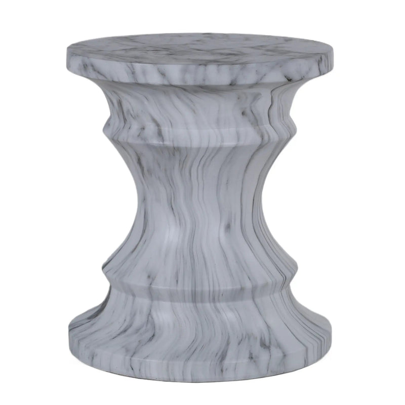 Geometric Round Outdoor End Table - Marble by HouseOfZazla