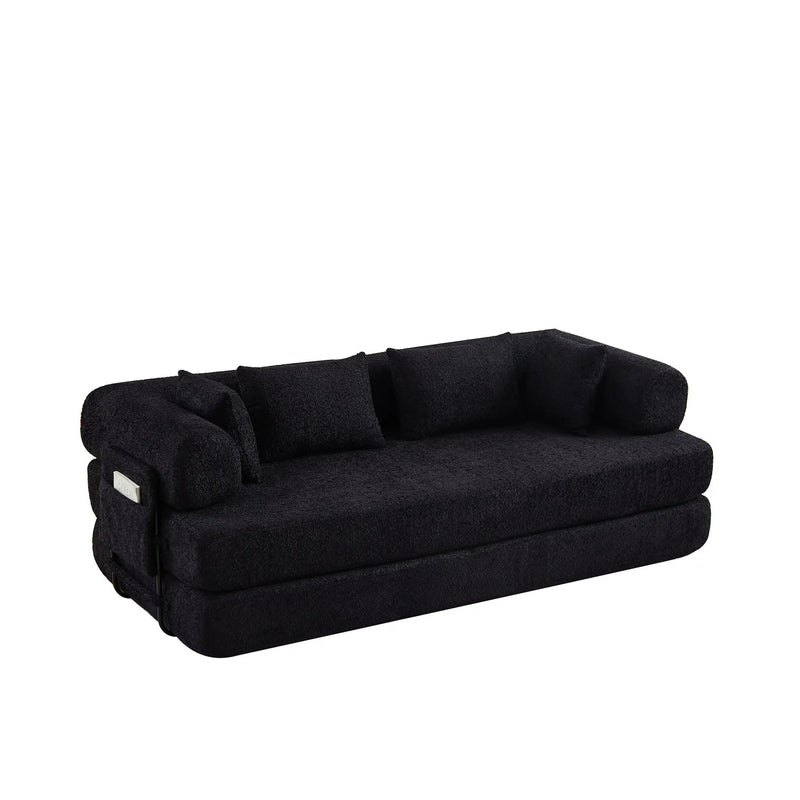 Convertible Sleeper Sofa Bed With Cylindrical Pillow by HouseOfZazla