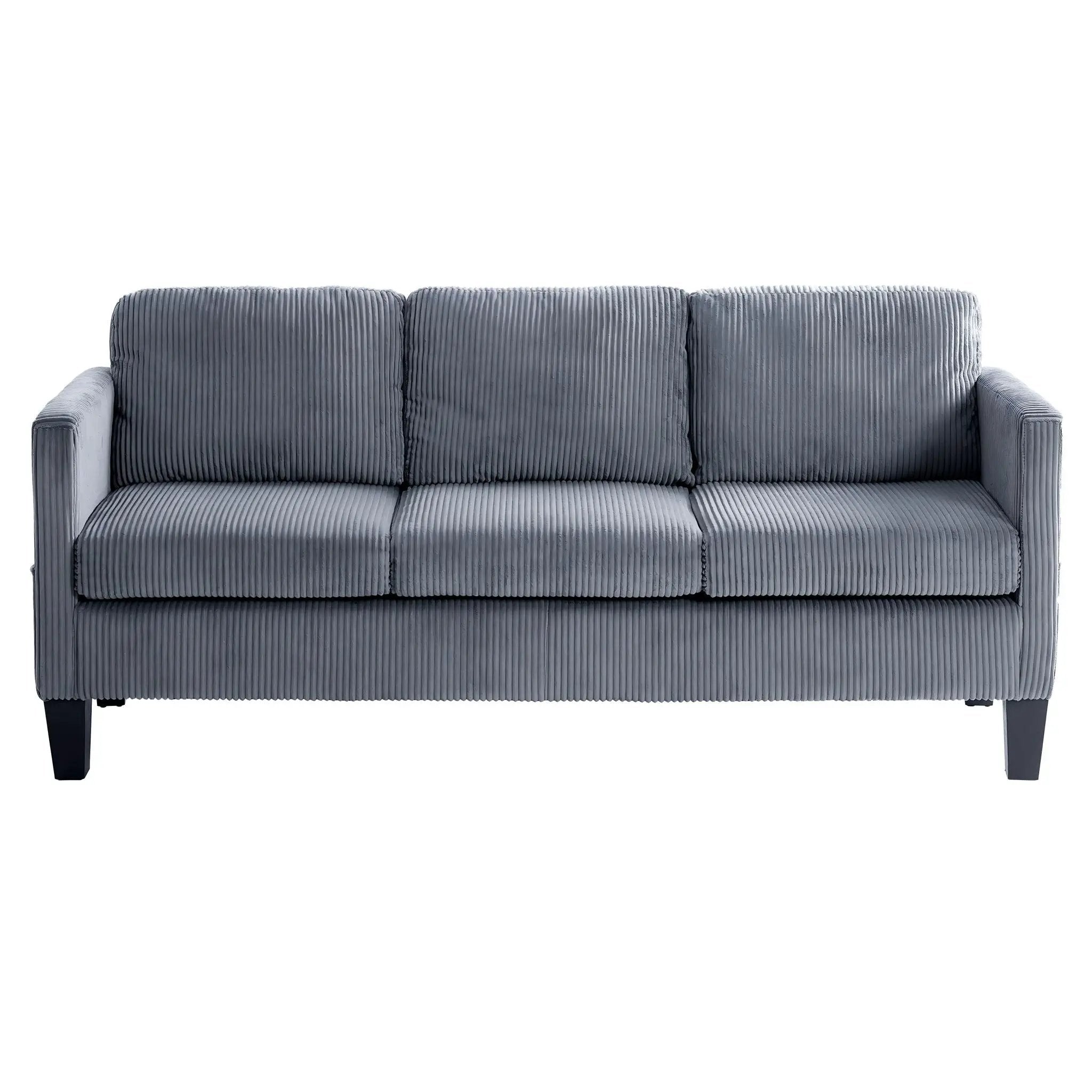 L-Shaped Sectional Sofa With Padded Cashmere, Space Saving Design For Living Rooms & Apartments - Gray by Unique Piece Furniture