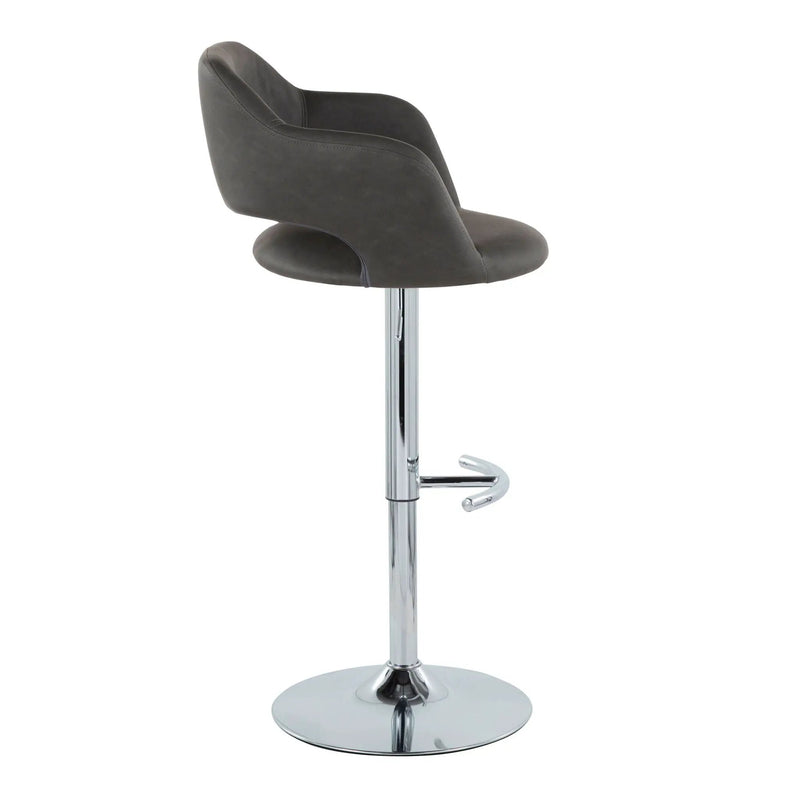 Margarite - Contemporary Ajustable Barstool With Swivel With Rounded T Footrest (Set of 2) by Unique Piece Furniture