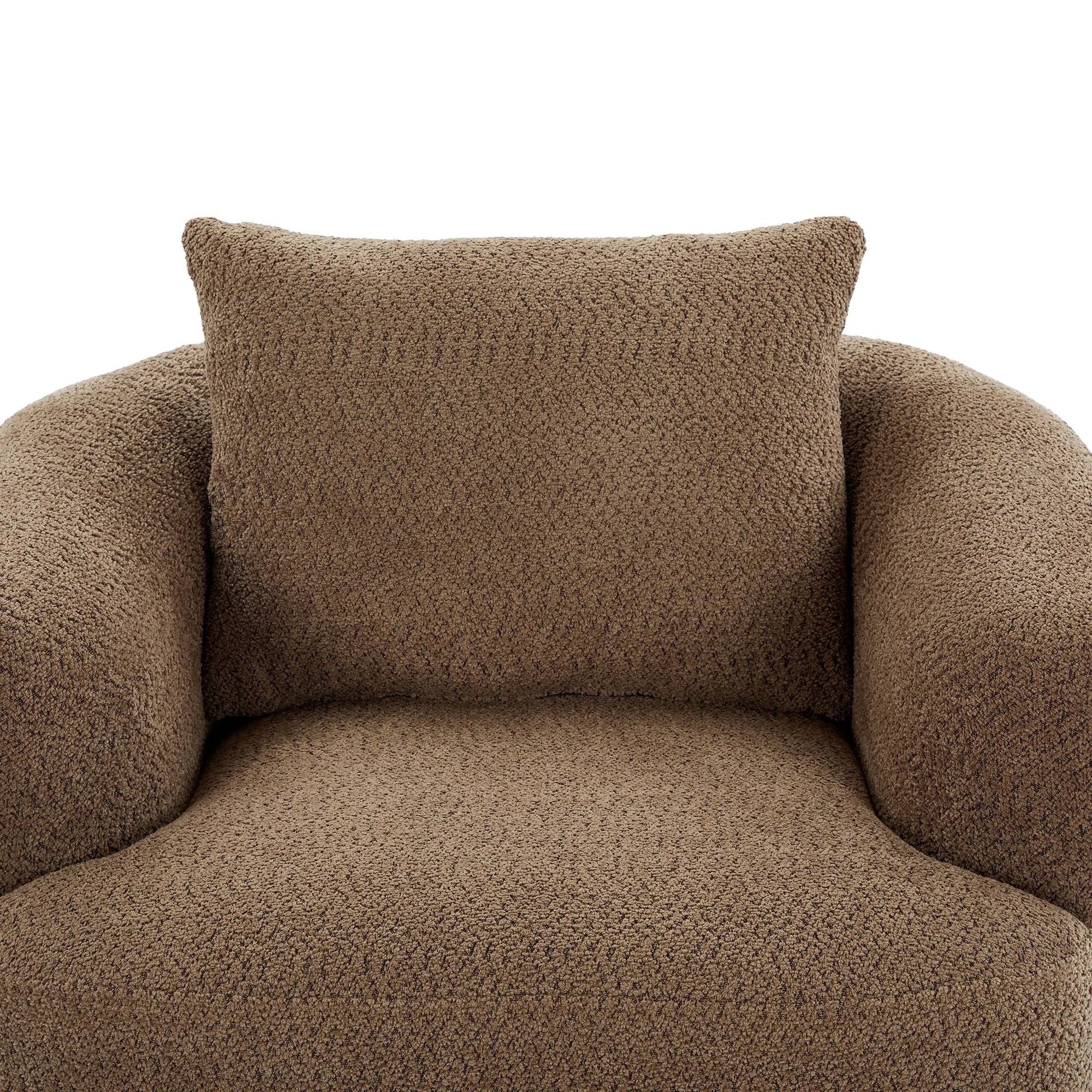 360° Swivel Barrel Sofa Chair With Throw Pillow, Upholstered Accent Chair by HouseOfZazla
