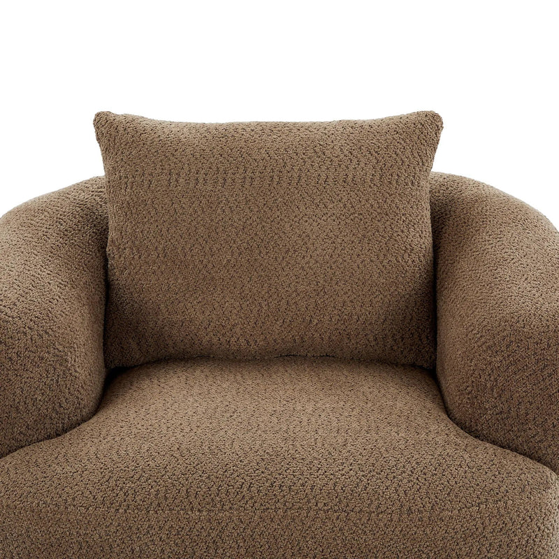 360° Swivel Barrel Sofa Chair With Throw Pillow, Upholstered Accent Chair by HouseOfZazla