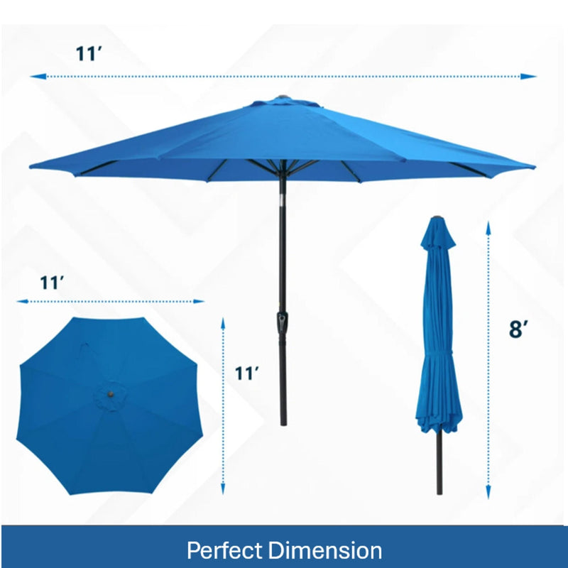 Patio Umbrella With Crank Lift And Tilt, UV-Resistant Canopy by HouseOfZazla