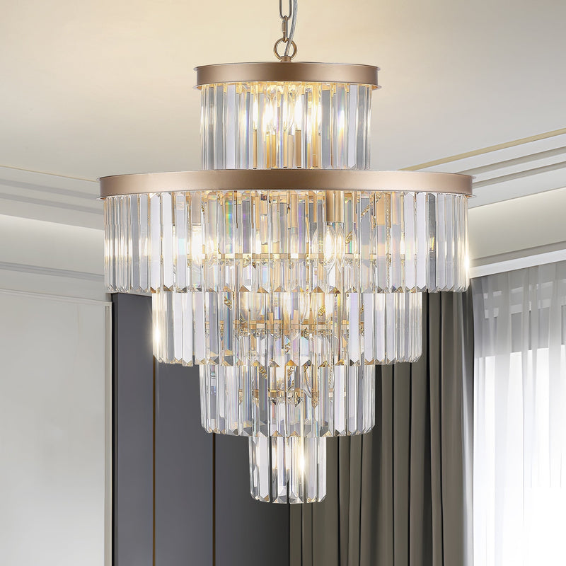 Golden Luxury Crystal Chandelier 23.6 Inch by HouseOfZazla