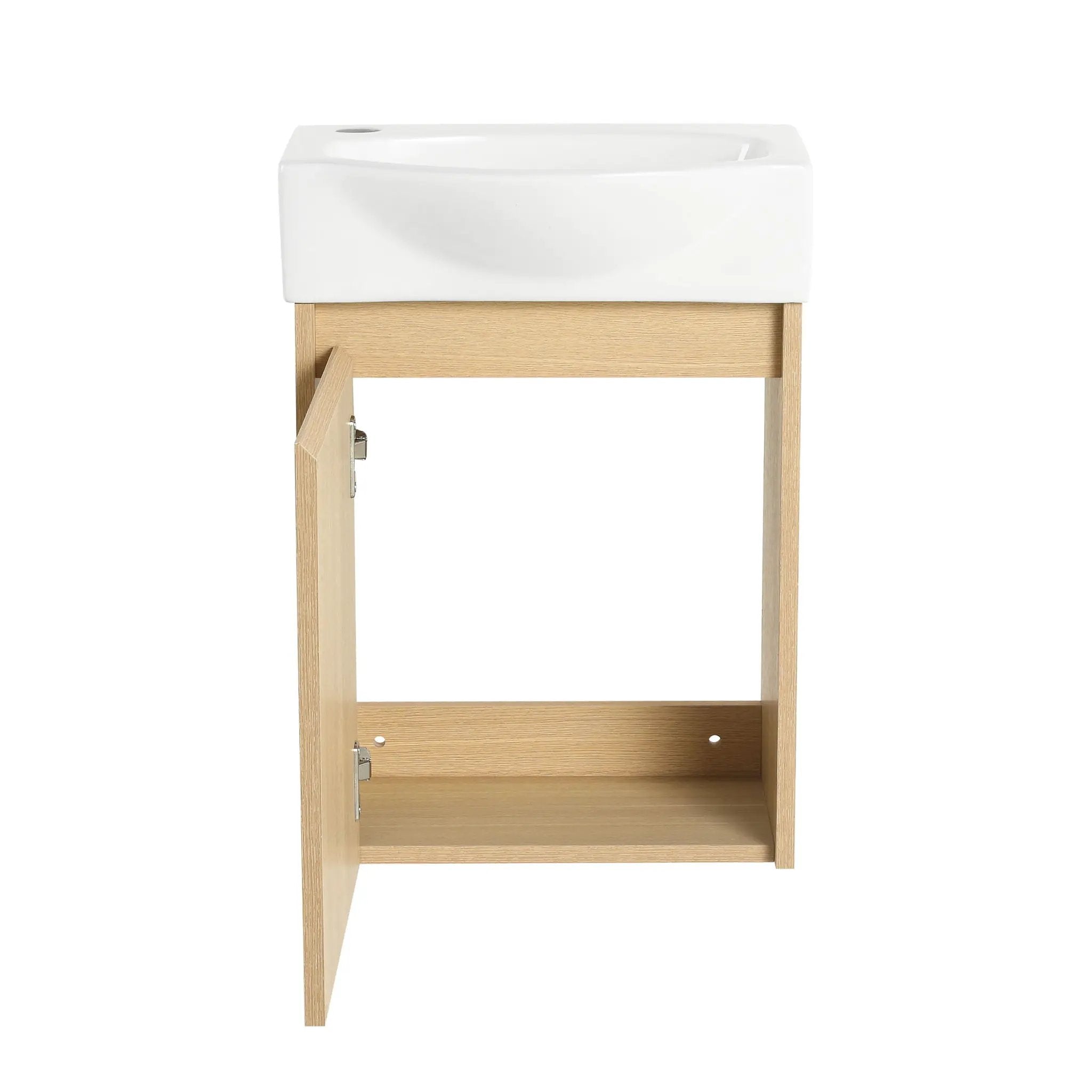 Modern Bathroom Vanity With Ceramic Basin, Wall Mounted Floating Sink Combo, Storage Cabinet by HouseOfZazla