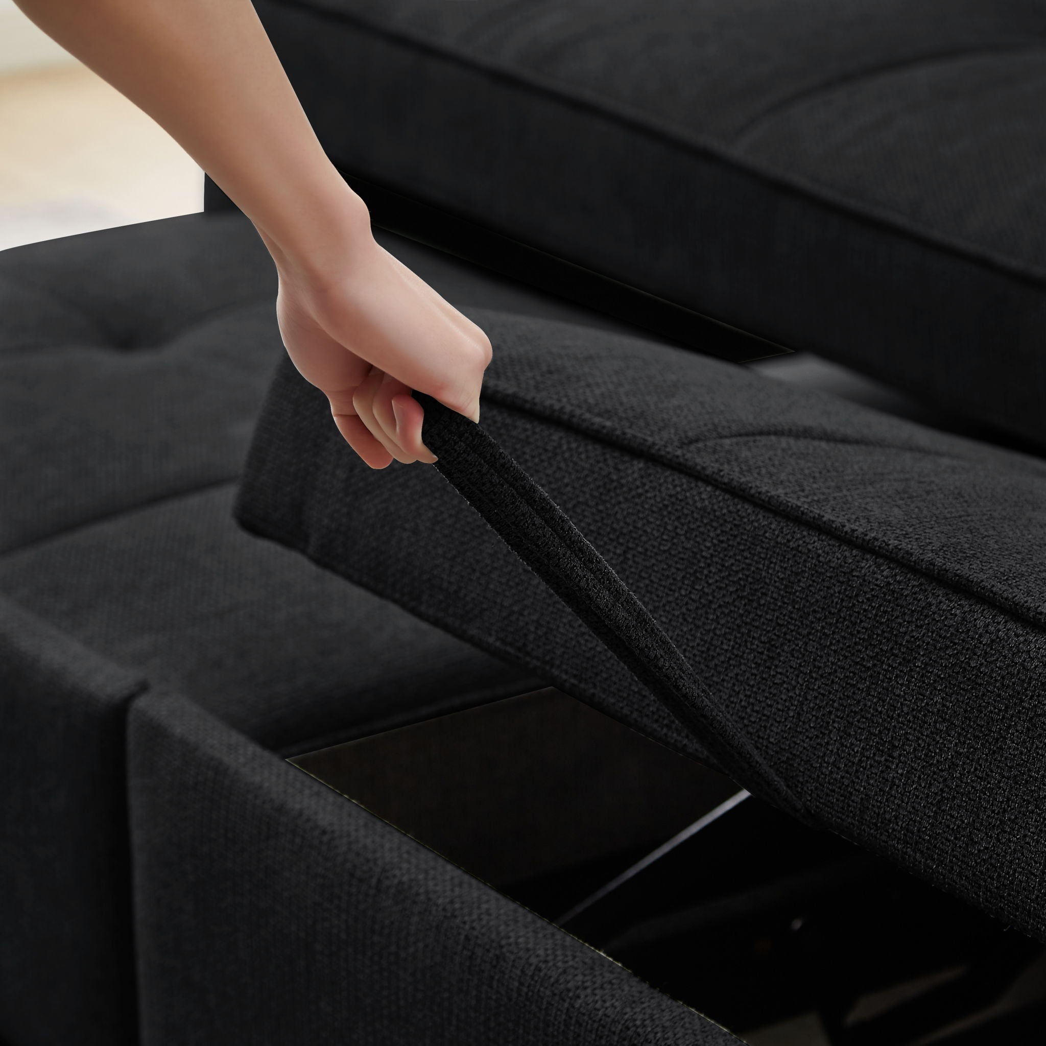 3 In 1 Convertible Sleeper Sofa Bed, Reclining Backrest, Pillows, Pockets by HouseOfZazla