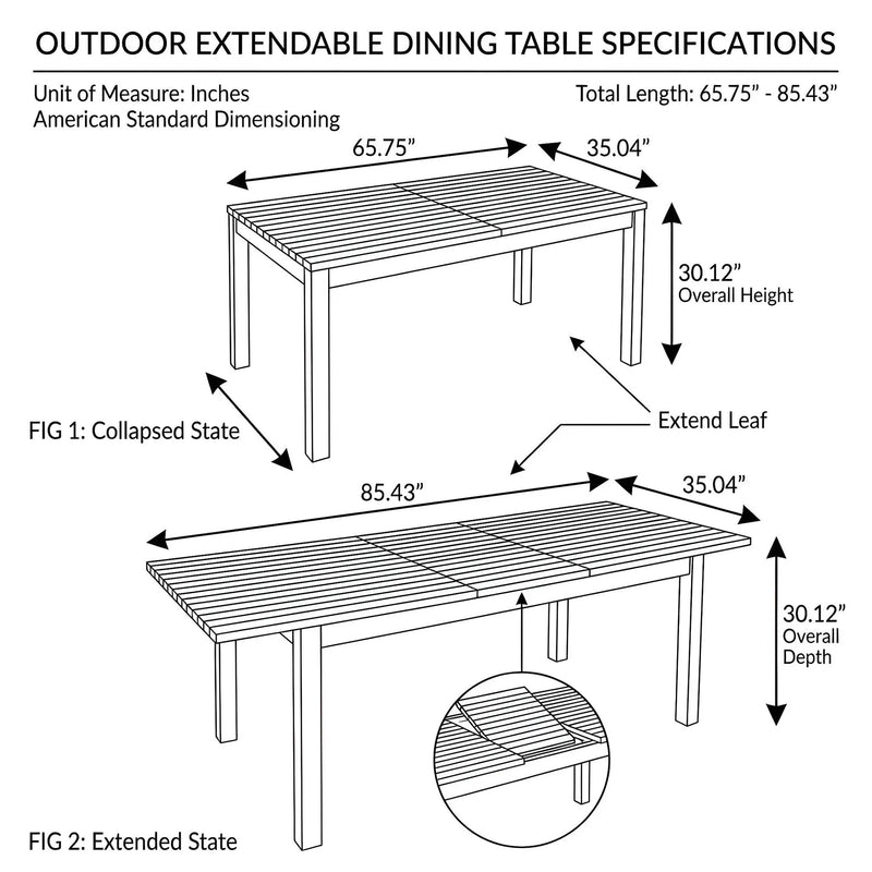 Extendable Acacia Wood Outdoor Dining Table by HouseOfZazla