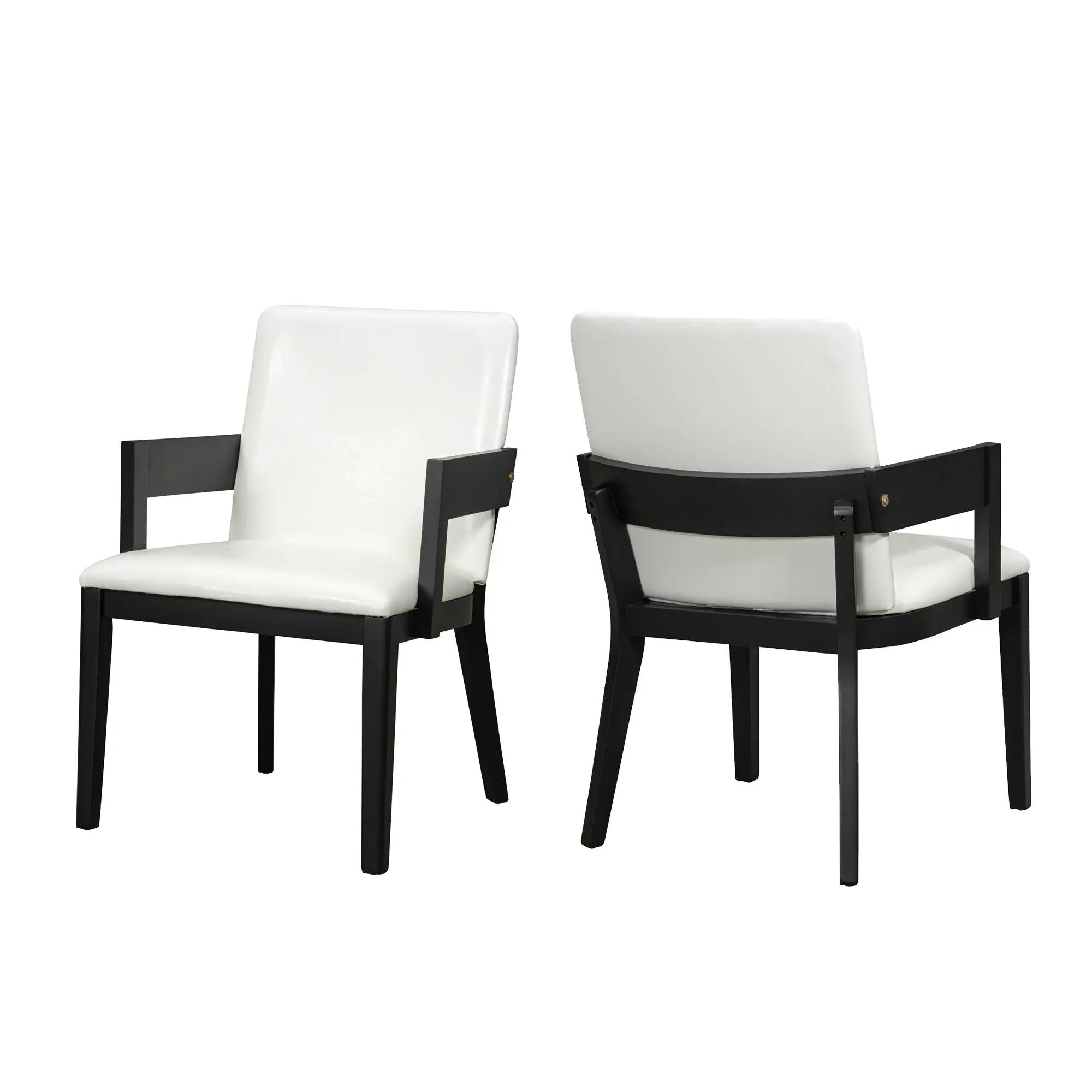 Modern Glossy Dining Chairs (Set of 2), Elegant Upholstery And Ergonomic Design - Black White by HouseOfZazla