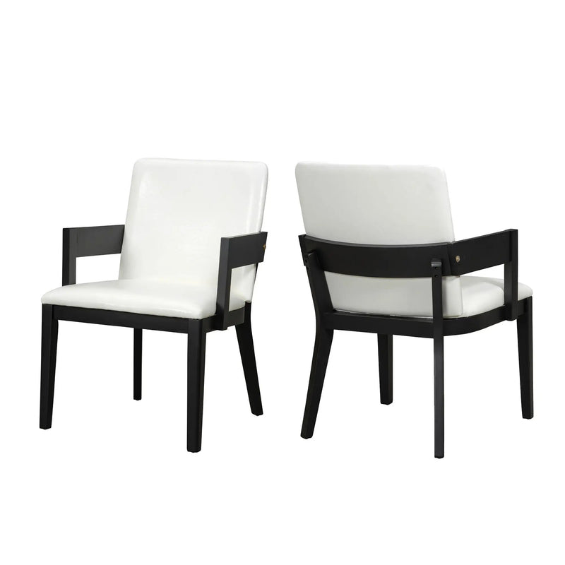 Modern Glossy Dining Chairs (Set of 2), Elegant Upholstery And Ergonomic Design - Black White by HouseOfZazla