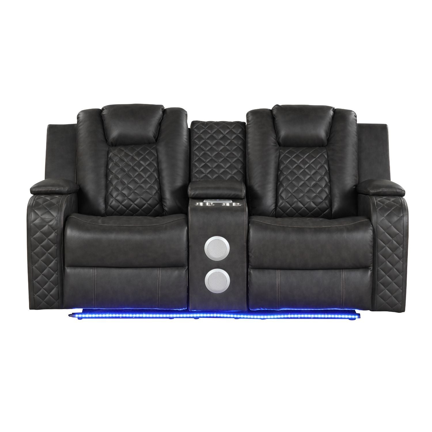 Benz - Power Reclining Loveseat & LED Lighting And Built In USB by HouseOfZazla
