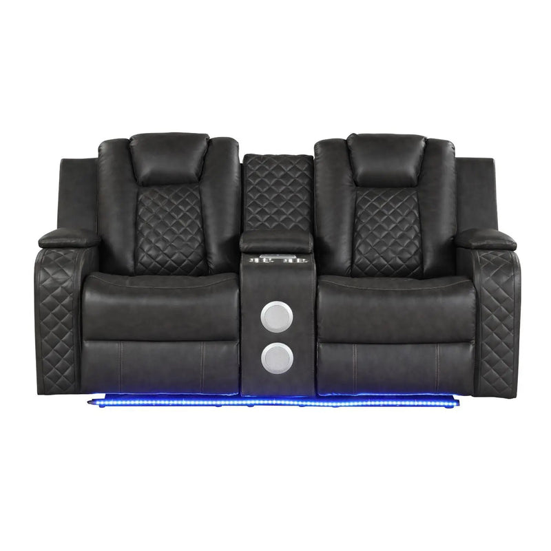 Benz - Power Recliner Set With LED Lighting And USB Charging by HouseOfZazla