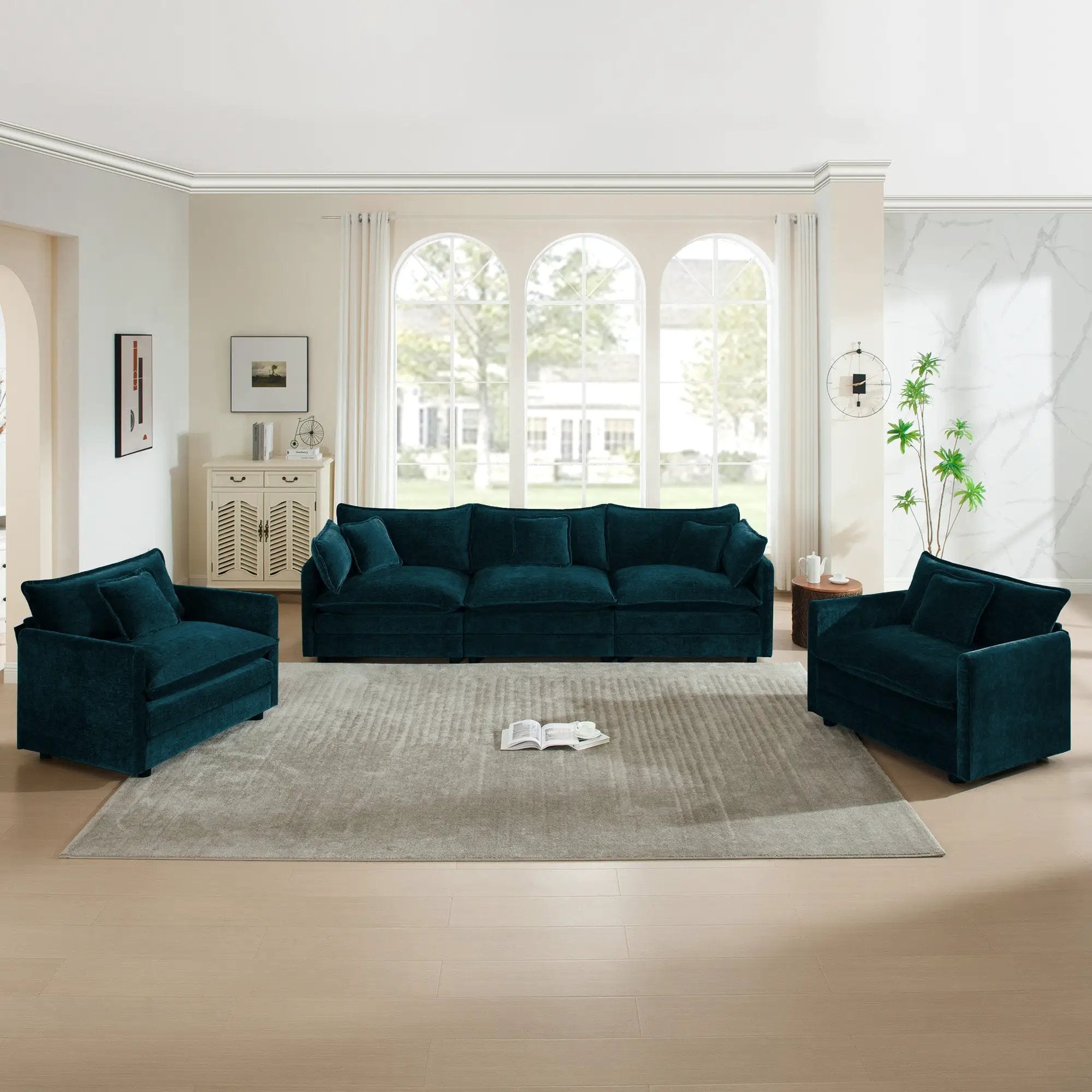 3-Piece Modern Sofa Set with Accent Chairs by HouseOfZazla