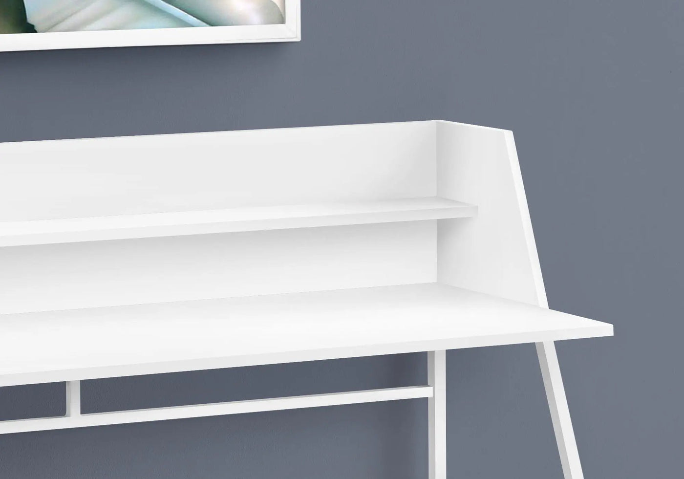 Computer Desk For Home Office, Laptop, Storage Shelves, Marble Look Contemporary & Modern by Unique Piece Furniture