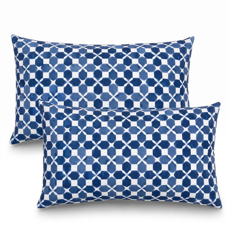4 Pack Outdoor Lumbar Pillow with Inserts, 12x20 Inch by HouseOfZazla