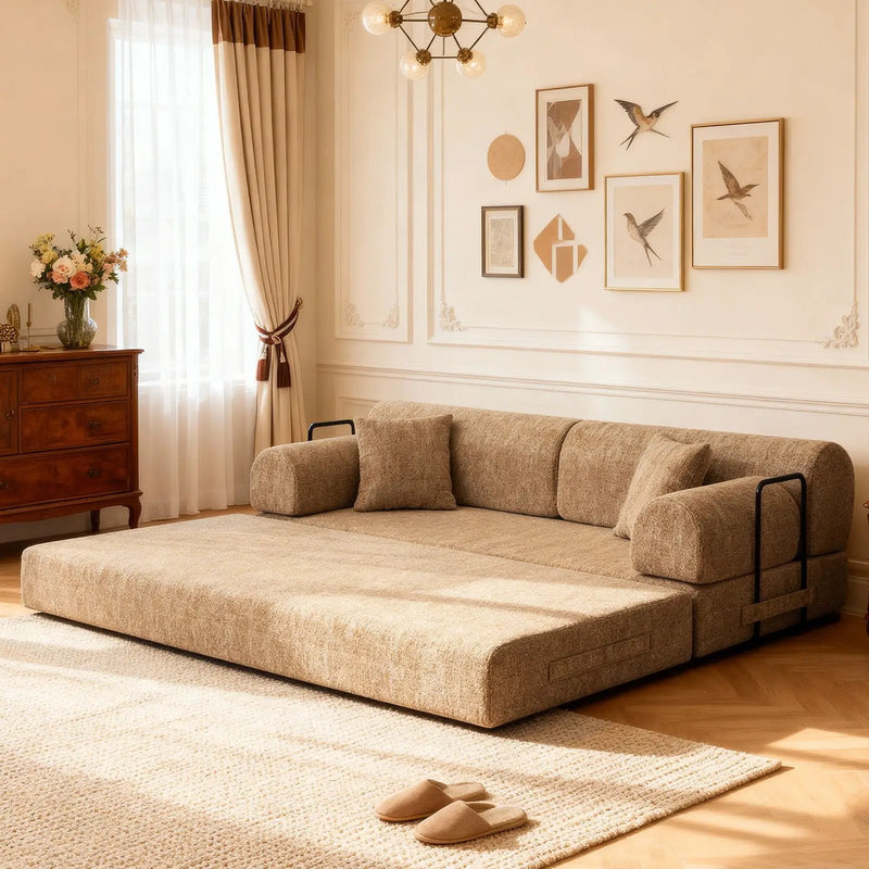 Modern 2 Tone Fabric Convertible Sleeper Sofa Bed by HouseOfZazla