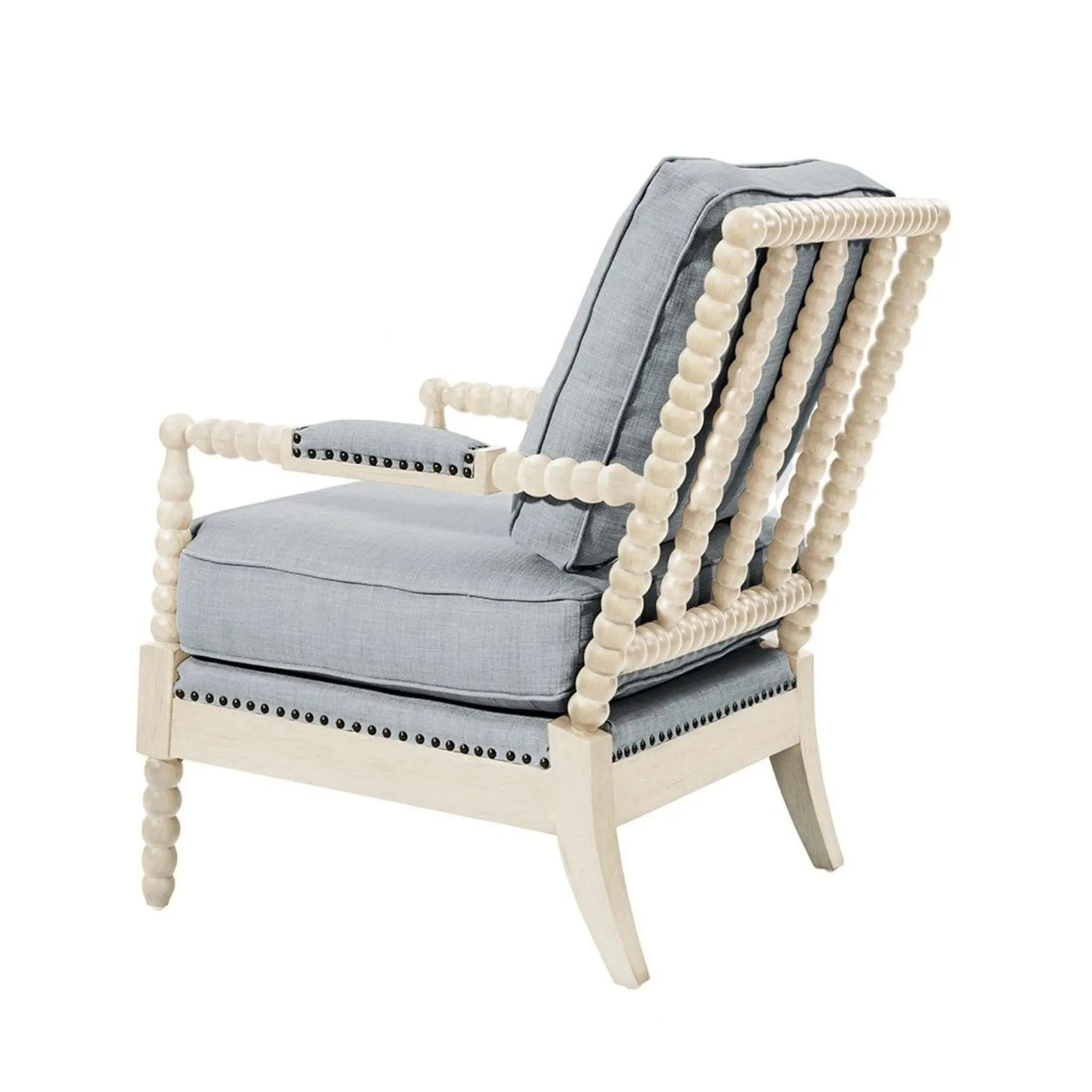 Arm Chair With Open Back Spindle Design, Padded Armrests by Unique Piece Furniture