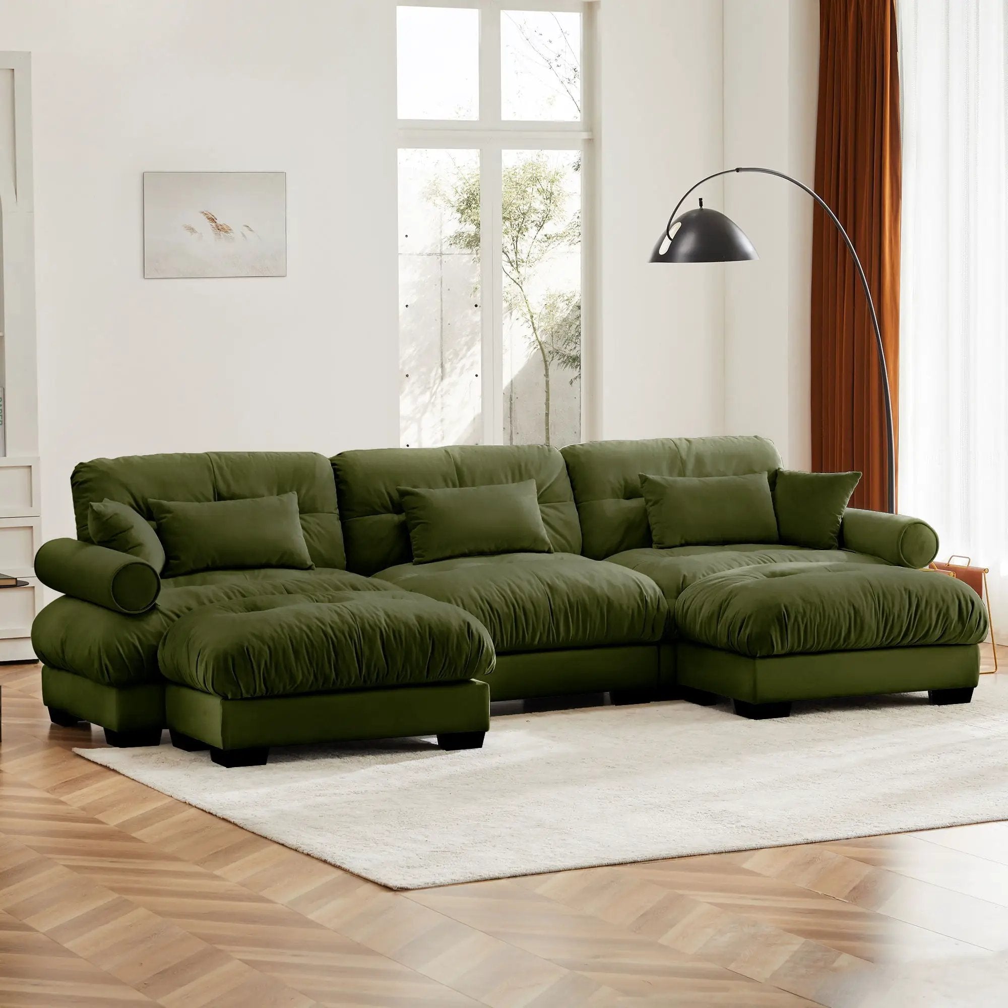 Super Comfort Oversized Modular Sectional Sofa With Movable Ottoman by Unique Piece Furniture