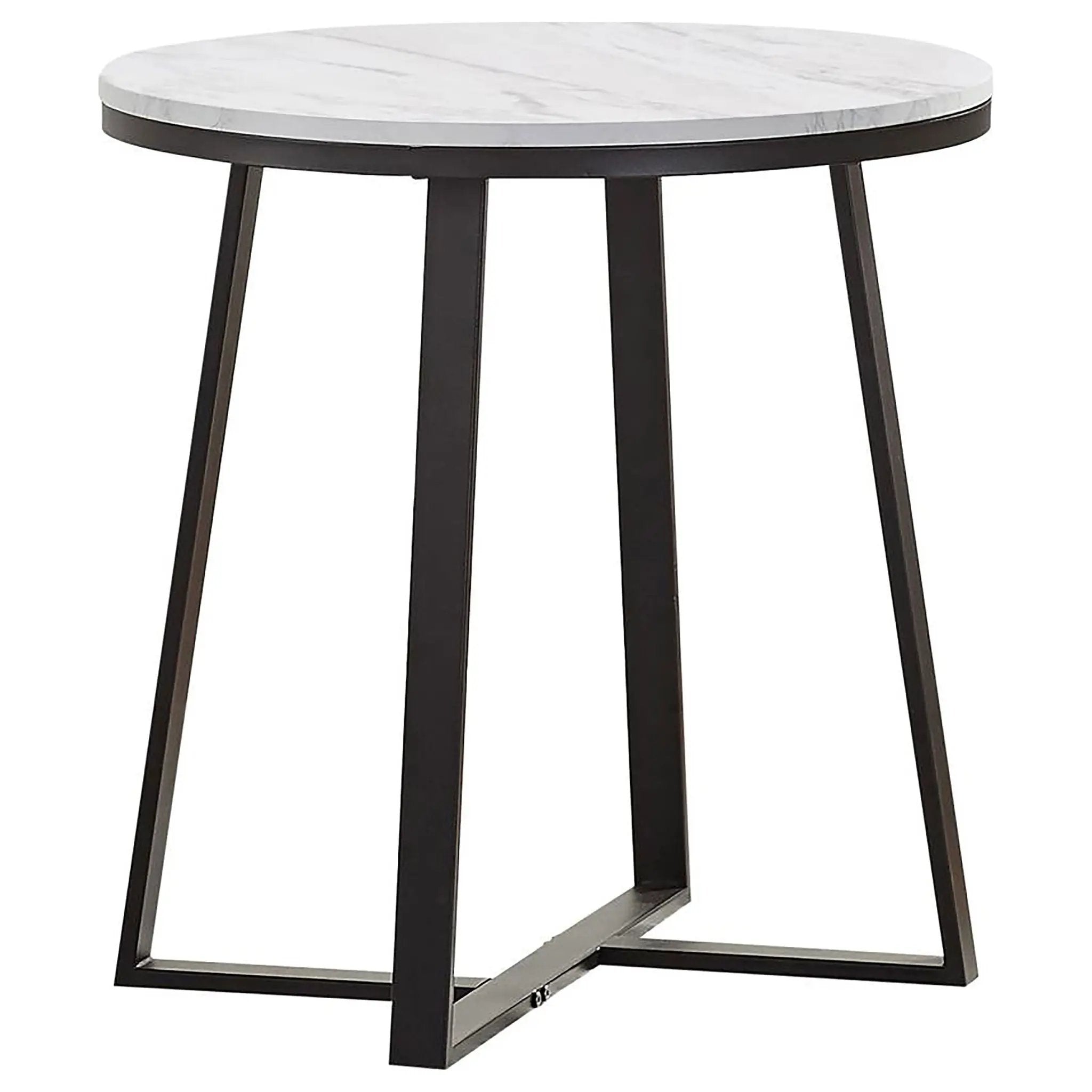 Round End Table With Base, Living Room Furniture - White by HouseOfZazla
