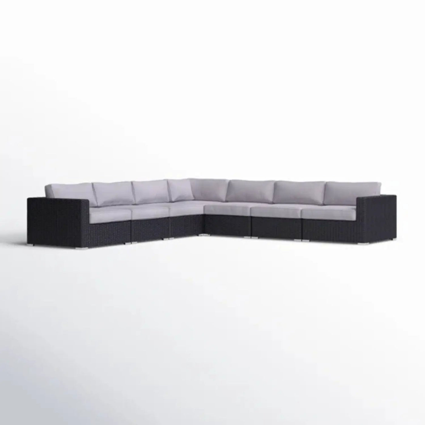 Luxurious Wicker Patio Sectional With Weather Resistant Sunbrella Cushions by Unique Piece Furniture