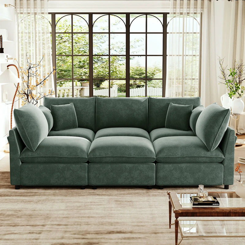 Modern Sectional Sofa U-Shaped With Movable Ottoman Storage Armrests And USB Ports by Unique Piece Furniture