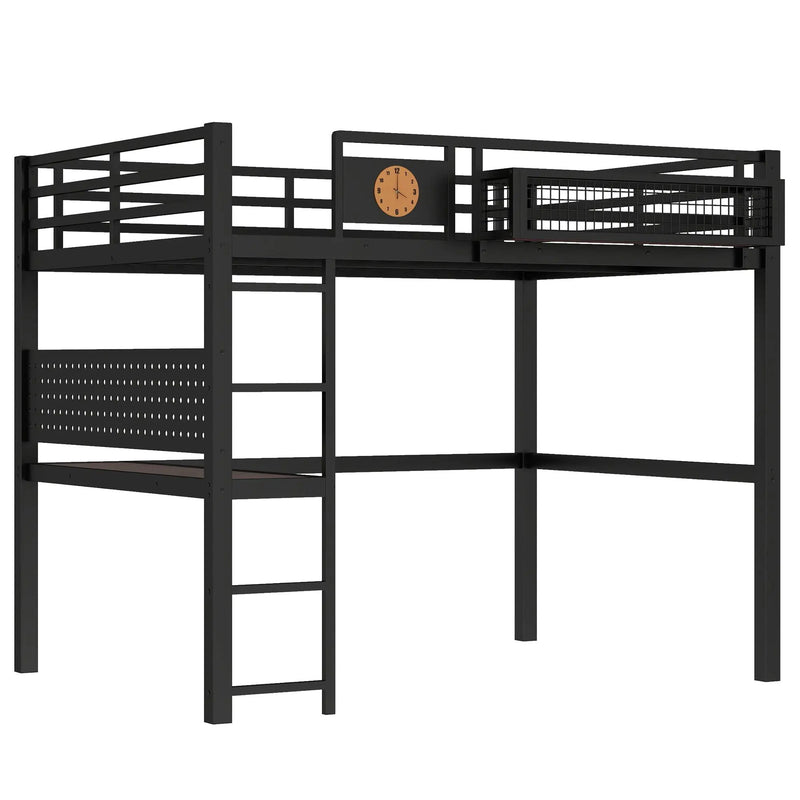 Full Size Loft Bed Frame with Desk and Charging Port by HouseOfZazla