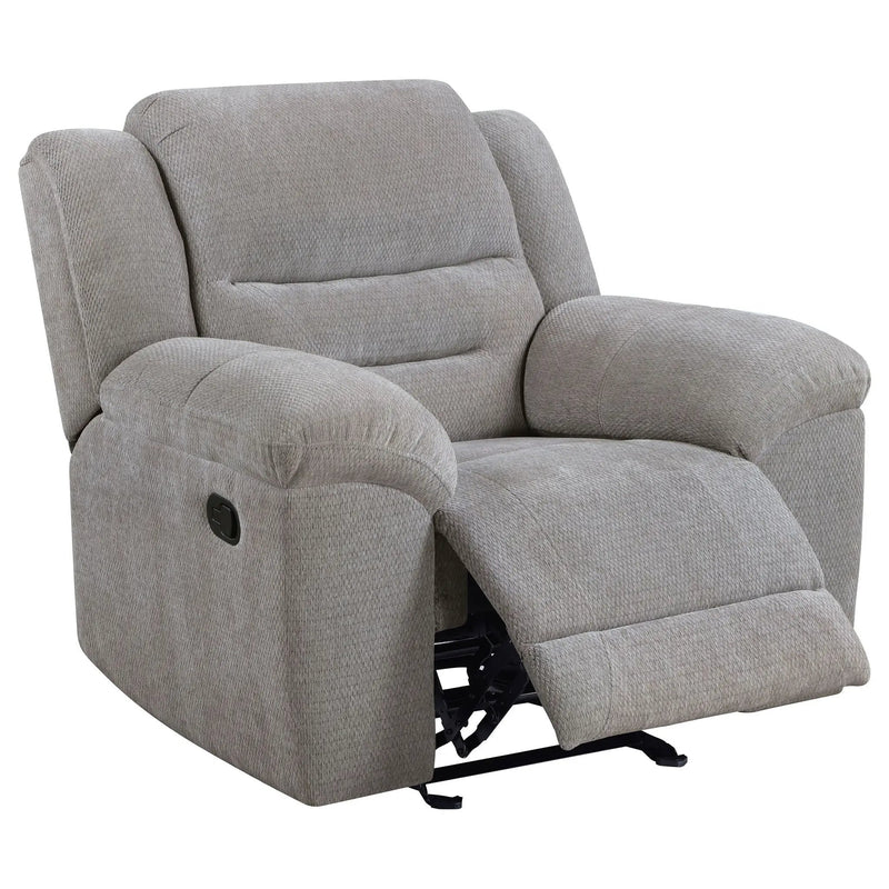 Sebring - Upholstered Glider Recliner Chair With Manual Recline And Smooth Gliding Motion - Gray by HouseOfZazla