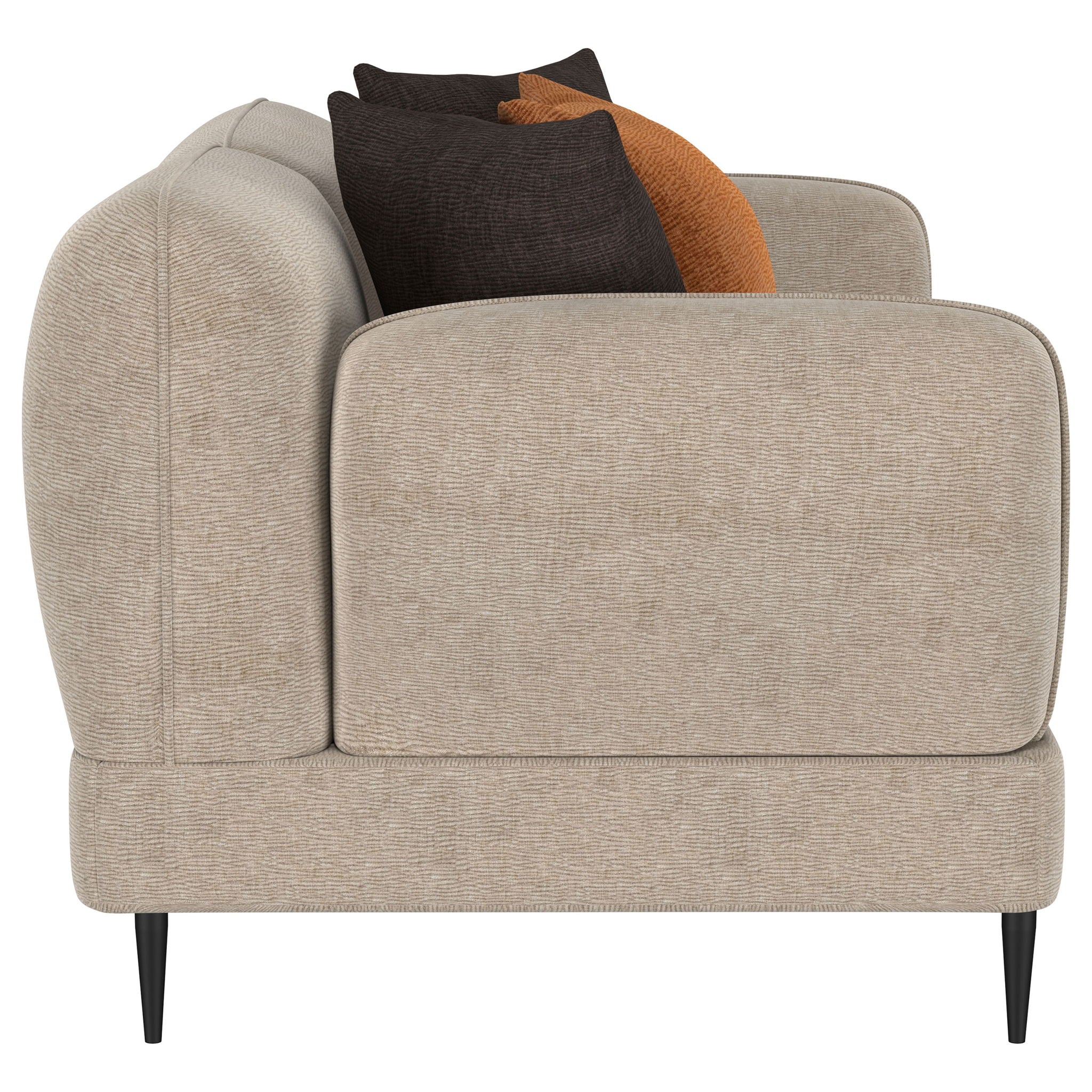 Repley - Upholstered Sculpted Track Arm Loveseat - Beige by HouseOfZazla