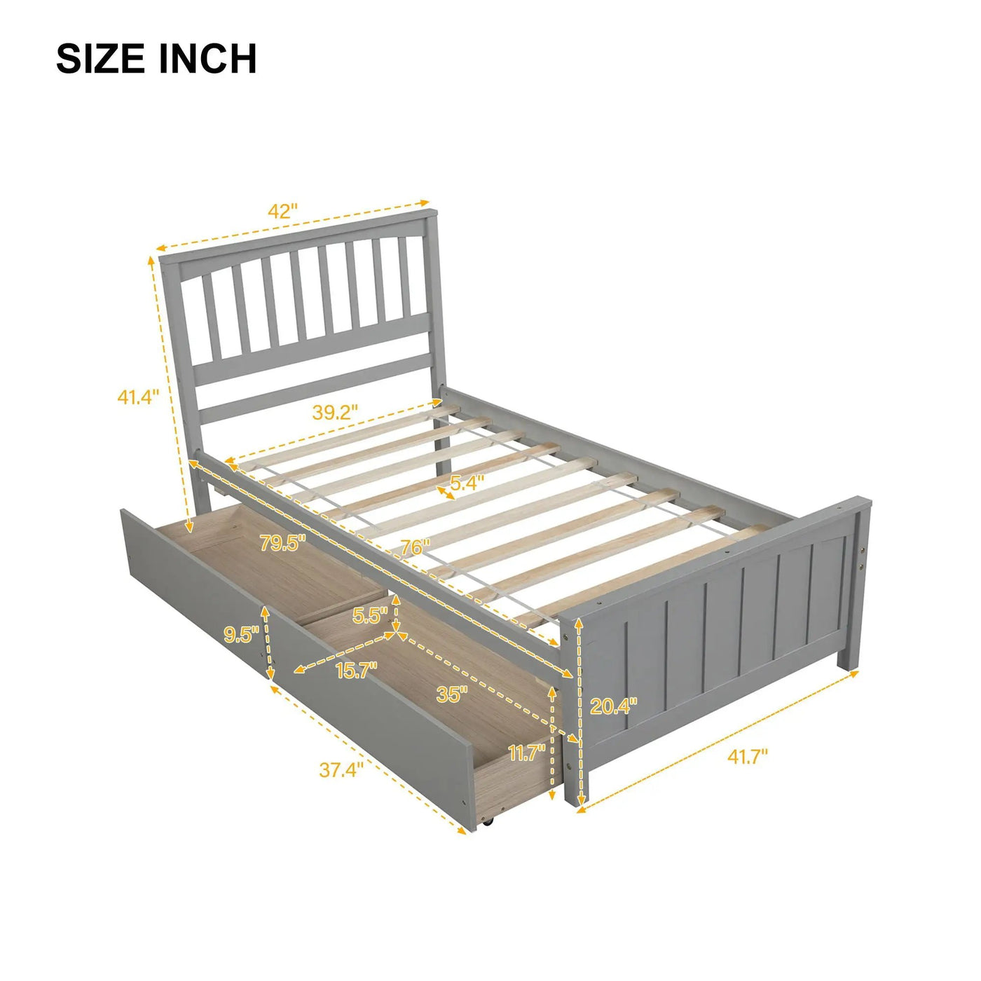 Platform Bed With Two Drawers by Unique Piece Furniture